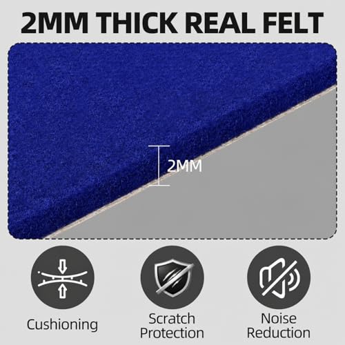 Self Adhesive Felt Sheets, 6PCS 13.4"x10.8" 2mm Thick Blue - color: Blue