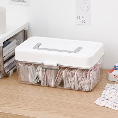Plastic Bandages Organizer with Lid and Adjustable Dividers - size: 1 Pack