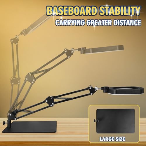 12X Magnifying Glass with Light and Stand, 144 LED Lighted Magnifying Lamp
