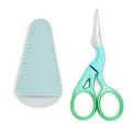 3.6" Sewing Embroidery Scissors with Artificial Leather Cover(Bright Green) - color: Bright Green