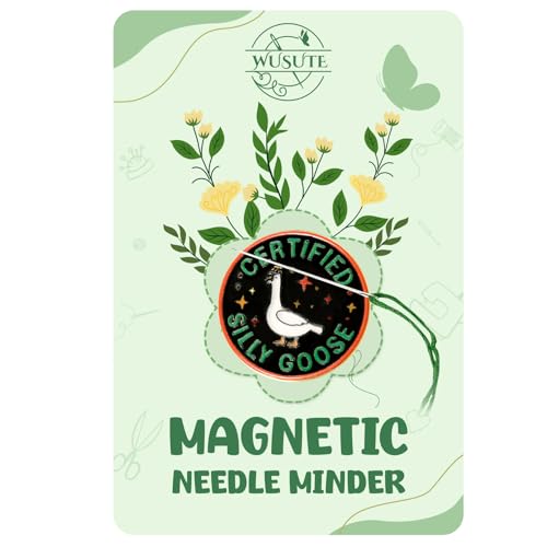 WUSUTE Funny Needle Minder for Cross Stitch, Black Certified Silly Goose Needle Minder Magnet for Organizing, Embroidery Sewing Needle Holder Needlework Accessories - color: Black Certified Silly Goose