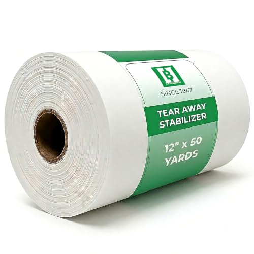 HBI Tear Away Embroidery Stabilizer Roll, 1.8 oz Medium, 12 in x 50 yd - size: 12" x 50 Yds