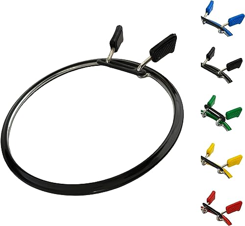 Nurge Metal Embroidery Hoops - Premium Spring Tension Embroidery Hoop for Cross Stitch - Durable Ring with Quick Release Safety Clip - Ideal for Crafters,Beginners & Professionals - Black - Medium - color: Black, size: Medium