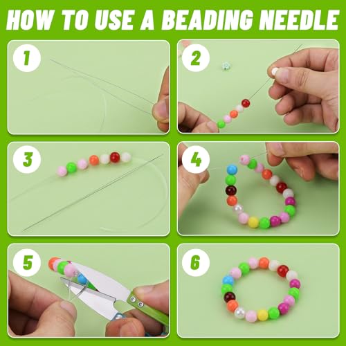 UOOU 26 Pcs Big Eye Beading Needles Set Bead Needles for Seed Beads