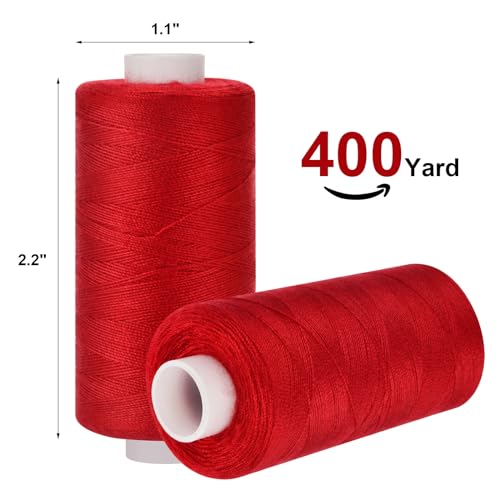 Eoehro 72pcs Sewing Thread Kit, 36 Colors Embroidery Thread, Prewound Bobbins, Sewing Machine Threads,400 Yards per Spool Polyester Thread for Sewing Embroidery Quilting