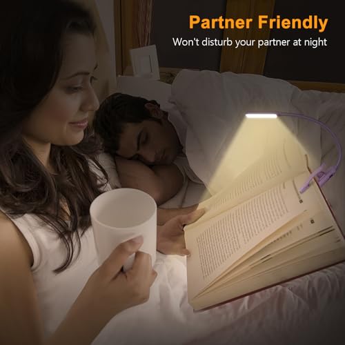 Gritin 9 LED Rechargeable Book Light for Reading in Bed - color: Purple