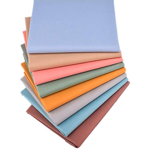 Fabric, 8 pcs/lot Fat Quarter Fabric Bundles Top Cotton 19.69"x19.69" (50 x 50cm) Quilting Cotton Craft, Pre-Cut Squares Sheets for Patchwork Sewing Quilting Crafting, Bright Solid Color. - color: M-5