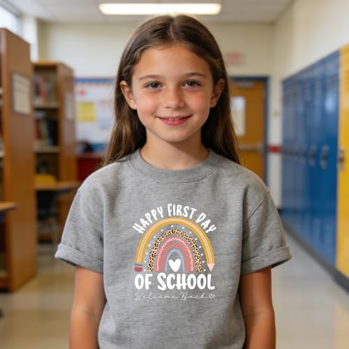 Rngmsi Dtf Transfers Ready to Press - 20 Pcs First Day of School Iron on Patches for T-Shirts, Back to School Iron on Stickers Heat Transfer Vinyl Decals for DIY Fabric Clothes Decor - style: First Day of School