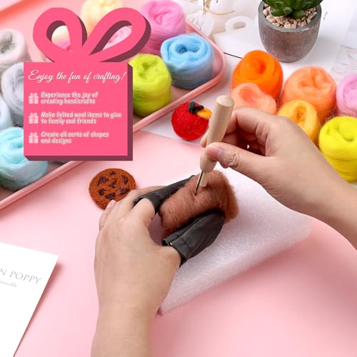 Needle Felting Kits Felt Needle Kit Wool Felting Kit 60 Colors Felting Wool - style: Style B