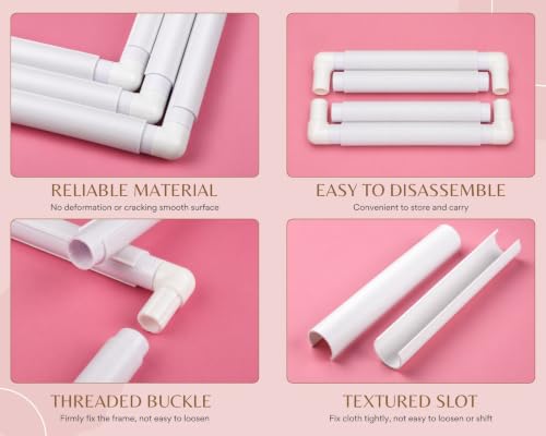 DS. DISTINCTIVE STYLE Embroidery Hoop 3 PCS for Cross Stitch Plastic Cross Stitch Frame Set Rectangular Embroidery Hoops 6x6 8x8 11x11 for Needlepoint Quilting Sewing