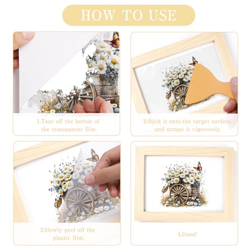 36 Pcs Spring Floral Rub-On Transfers for Furniture & Crafts - style: Green Garden