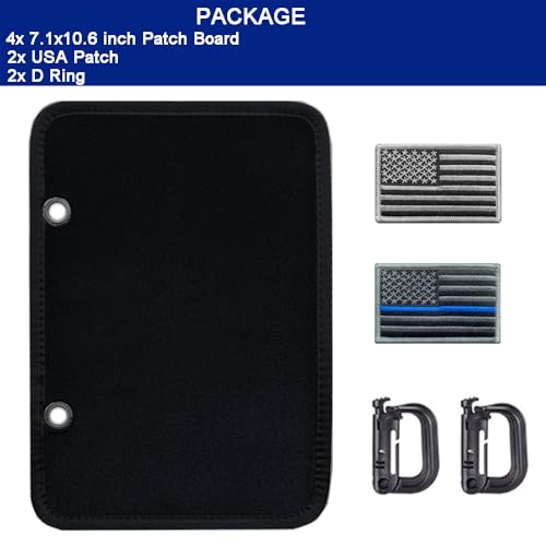 7.1" x 10.6" Tactical Patch Binder, Hook and Loop Patch Collection Book, 4-Page Portable Patches Display Album with Ring Binder Design, for Morale,Military,Flag,Funny Meme Badges Storage - size: 7.1x10.6 inch