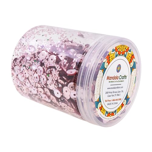 Mandala Crafts 6mm Cup Round Rose Gold Sequins for Sewing Embroidery - color: Rose Gold, size: 6mm Cup Sequins