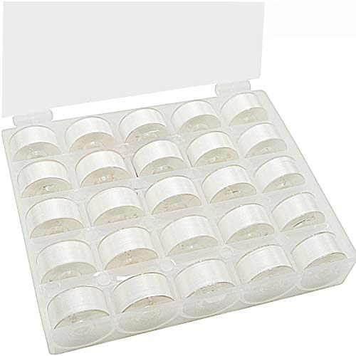 New brothread Tear Away Machine Embroidery Stabilizer Backing 10"x12" - 100 Precut Sheets & New brothread 25pcs White 70D/2 (60WT) Prewound Bobbin Thread Plastic Size A