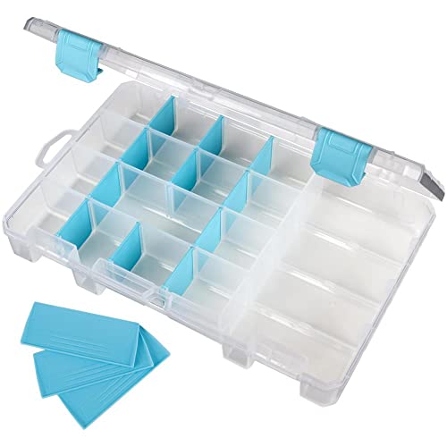 ArtBin Medium Anti-Tarnish Jewelry Box with 15 Dividers, Aqua Accents