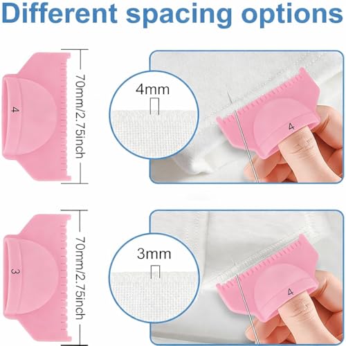 Edge Stit Lock and Sewing Gauge Set, 11pcs 3mm/4mm Hand Sewing Guide Tool for Daily Garment Mending and Precision Quilting Projects with Rulers Seam Ripper