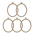 PATIKIL 7x5.9inch Embroidery Hoops, 5Pieces Imitated Wood Oval Frame Cross Stitch Hoop Ring for Embroidery Art Craft Sewing Ornaments Hanging Decoration - size: 7x5.9inch