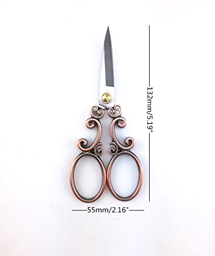 yueton Vintage European Style Needlework Embroidery Scissors (Copper)