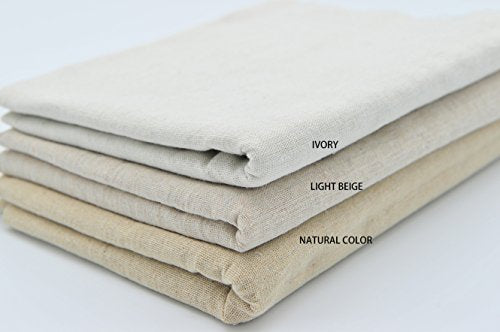 Light Beige Linen Needlework Embroidery Fabric Cross Stitching Plain Solid Color Aida Cloth 62" By 1 Yard Rose Flavor - color: Light Beige