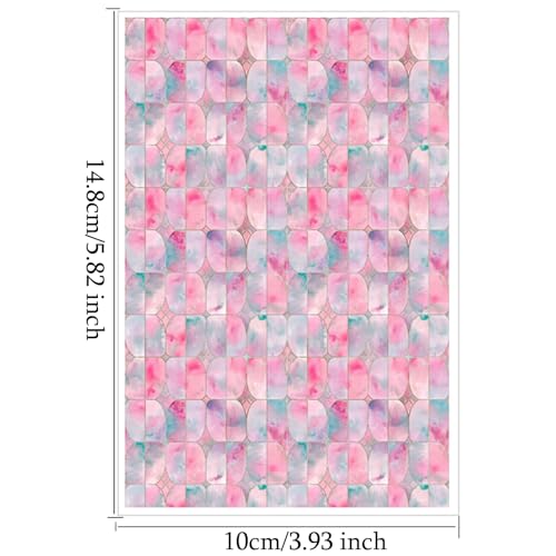 Briartw 10 Sheets Pastel Geo Bloom Polymer Clay Transfer Paper,Per Sheet 3.93inch x 5.82inch Polymer Clay Transfer Sheets for DIY Clay Jewelry Making Disposable Stickers - color: Pastel Geo Bloom