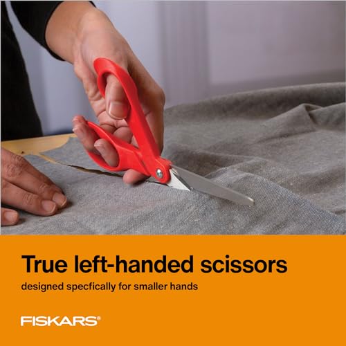 Fiskars 7" Petite Left-Handed All-Purpose Scissors for Fabric & Crafts, Red - style: Petite Left-Handed