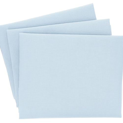 Essentials By Leisure Arts Aida Cloth, 14 Count, Light Blue, 12pc, Bulk, Cross Stitch Fabric, Embroidery Fabric, Cross Stitch Supplies for Crafting, Stitching, and Sewing Projects 15X20 - color: Light Blue