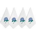 HCRAFT Embroidered Table Napkin, Flower Hydrangea Cloth Napkins Set 4 18x18 - color: Hydrangea
