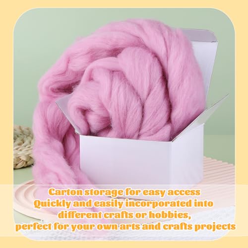 3.53oz Needle Felting Wool Roving for Needle Felting Dark Pink Felting Wool - color: dark pink