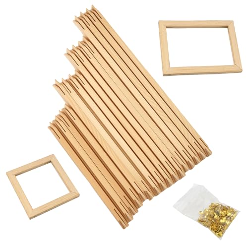 24-Piece Wooden Needlepoint Stretcher Bar Kit with 150 Tacks, 6 Sizes