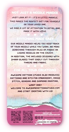 Awesome Pattern Studio Needle Minder Set – Washington Magnetic Needle Minder + 2 Needle Threaders + Crane Scissors. Enamel Pin for Cross Stitch, Embroidery and Craft - size: Washington Set #2
