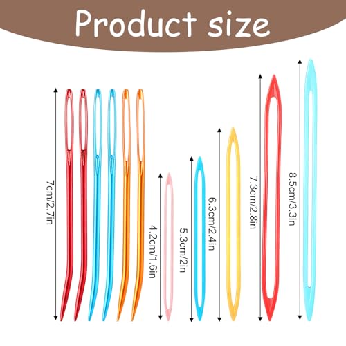 11 PCS Darning Needle, Yarn Needles Large Eye for Crochet Assorted Crochet Needles Multi Sizes Darning Needle for Thick Yarn Knitting Finishing, Plastic & Metal