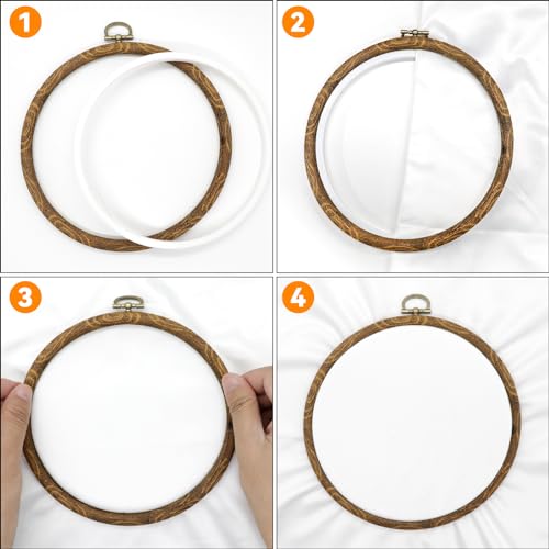 Faylapa 5Pcs 3.9 inch to 10 inch Round Embroidery Hoop Set - size: 5pcs Round