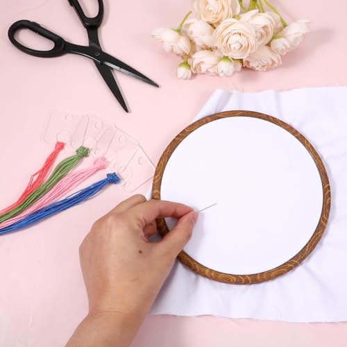 40PCS Acrylic Embroidery Floss Drop for Thread, Square Acrylic Bobbins, Floss Drops Cross Stitch, Clear Embroidery Thread Organizers, Cross Stitch Tread Bobbins for DIY Craft Sewing Threads Storage