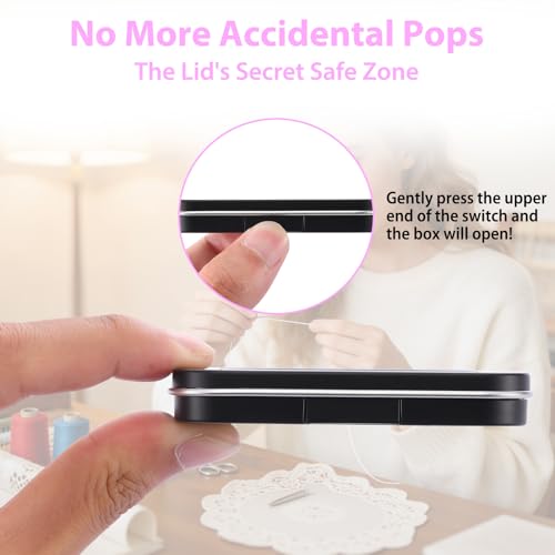 2Pcs Magnetic Needle Case Set, Portable Needle Holder Tin with Magnet, Compact Sewing Needle Storage Box for Pins and Needles, Ideal Needle Organizer for Sewing, Quilting, Embroidery, and Travel