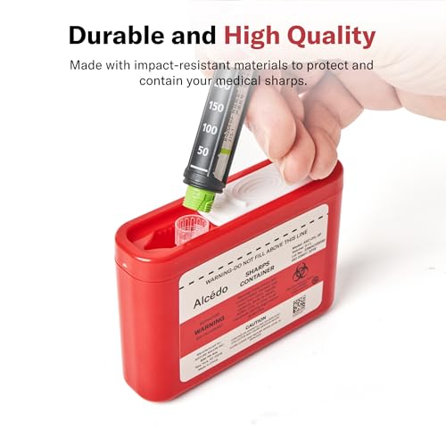 Alcedo 0.1L Portable Sharps Container (10-Pack) for Travel Use