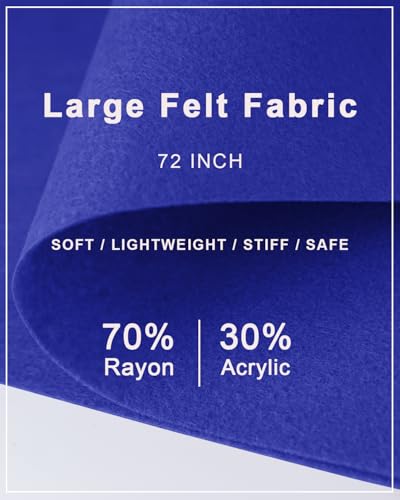 Royal Blue Felt Fabric 72" x 36", Large Stiff Craft Felt Sheet by The Yard - color: Royal Blue, size: 72" X 36" (1 Yard)