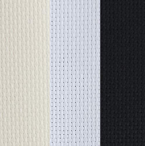 KCS 3 pc of 12" x 18" 18CT Counted Cotton Aida Cloth Cross Stitch Fabric (White+Cream+Black) - color: White+cream+black