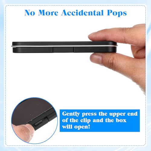 Thinp Magnetic Needle Case, Sewing Needle Holder with Clear Acrylic Lid Rectangle Magnetic Needles Holder Portable Secure Sewing Needles Storage Box for Sewings Quilting, Crafts, Small Pins (Medium)