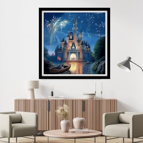 Fanxvivy Counted Cross Stitch Kits for Adults 11CT Unprinted Cross-Stitch Patterns Embroidery Kits Easy Cross Stitching Needlepoint Kits&Fairy Tale Castle 18x18 inch - color: DIY-craft01