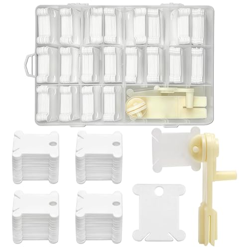 Embroidery Floss Organizer Set, 24 Grids, 200 Bobbins & Thread Winder