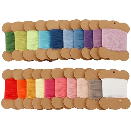Wool Embroidery Thread,Darning Thread,50m Each Spool X 20Pcs,Darning Wool Blend Thread for Embroidery, Hand Sewing DIY,Machine Sewing,42S/2 (Colour A) - color: colour A