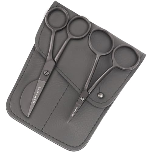 Applique Embroidery Scissors Set - Duckbill & Needlepoint, 4.5", Black - color: Black