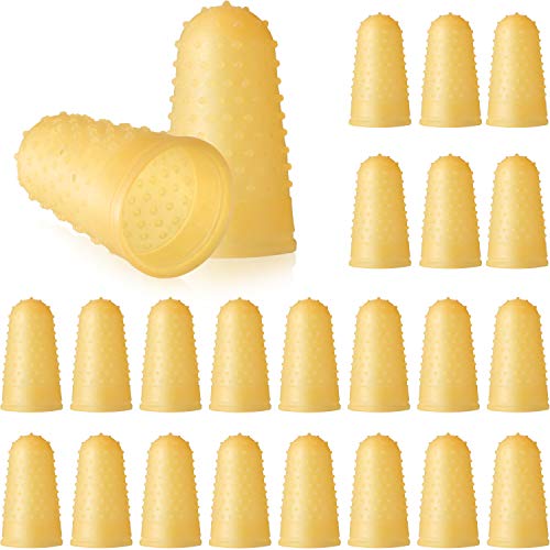 SATINIOR 24 Pcs Rubber Finger Tips Finger Protector Covers for Hand Sewing