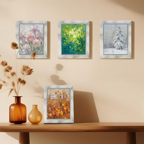 XUANLUO 8x10 Picture Frames Set of 4,Rustic Retro Photo Frame(White) - color: White-4pcs, size: 8 x 10 inch