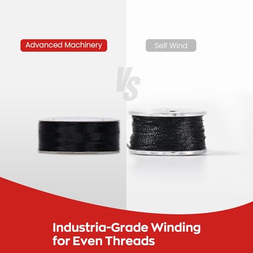 Poolin Size L(SA155) 75D/2(60WT) Black Prewound Bobbins Cardboard Sided - color: Black 75D 144PCS