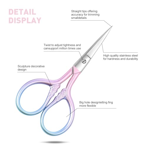 Stainless Steel Multipurpose Scissors, Fine Straight Head, Pink - color: Pink
