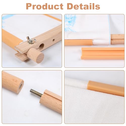 Large Beech Wood Embroidery Scroll Frame, 2-Part Adjustable Holder for Cross Stitch, Tapestry, Quilting, Sewing Needlepoint Projects - style: 33" x 12"