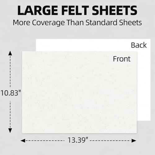 Self Adhesive Felt Sheets, 6PCS 13.4"x10.8" Ivory White - color: Ivory White