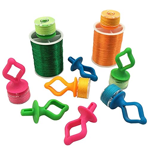 Fbshicung 100 Pieces Bobbin Holder, Thread Spool Holder Stack Bobbins on Top of Thread Spools for Type A& L and M Bobbins for Embroidery, Quilting & Sewing