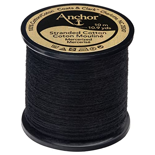 Anchor Cotton Embroidery Floss for Cross Stitching, Black, 3 Pack - color: Black, size: 10.9y/10m